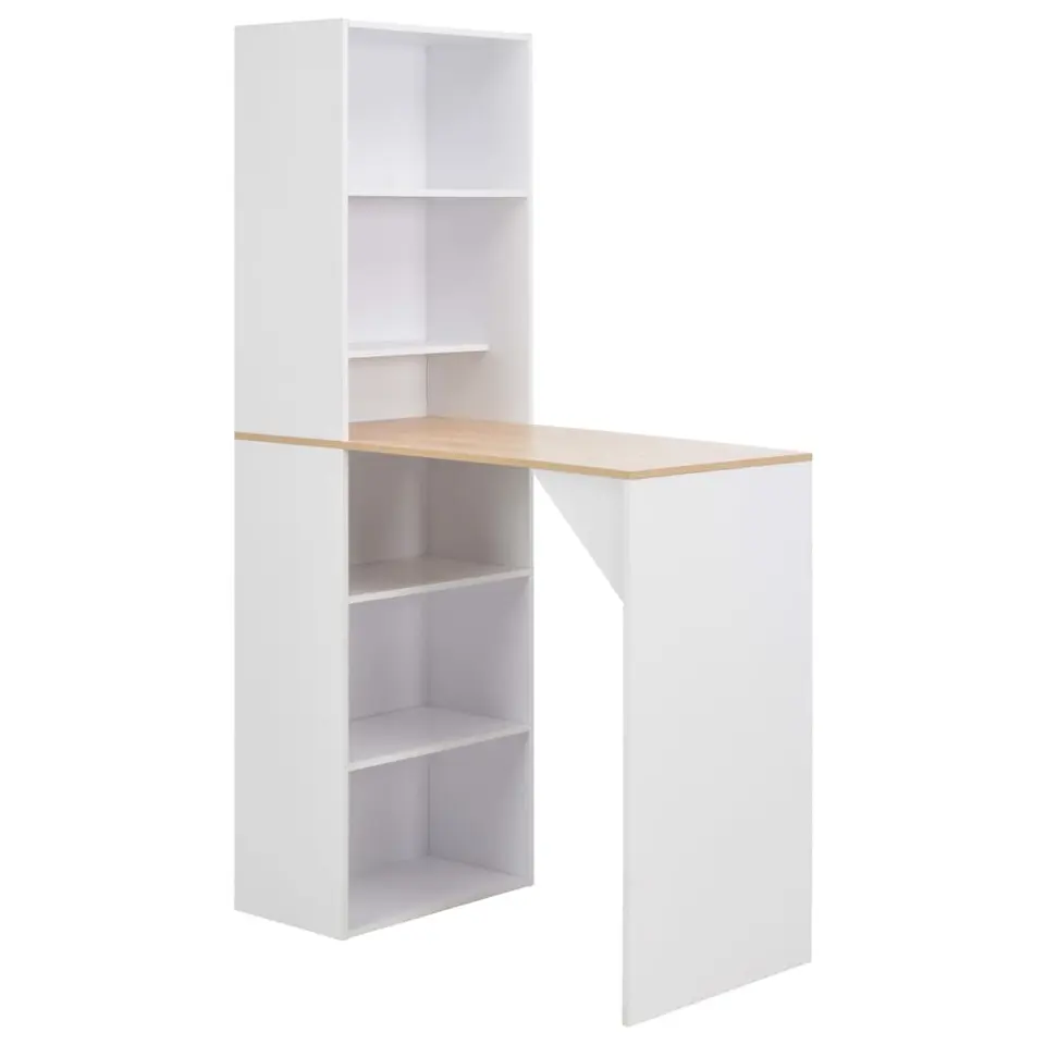 vidaXL - Bartafel - Wit - Bewerkt hout