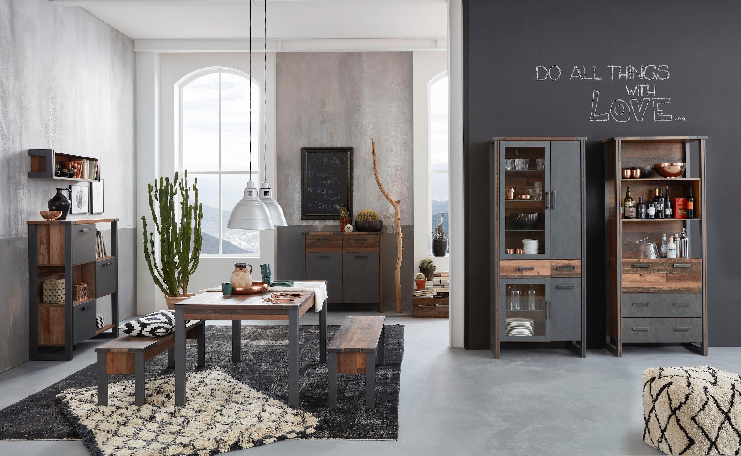 Home affaire Stauraumregal »Bristol« Höhe 212 cm, mit 2 Schubkästen und 1 Klappe