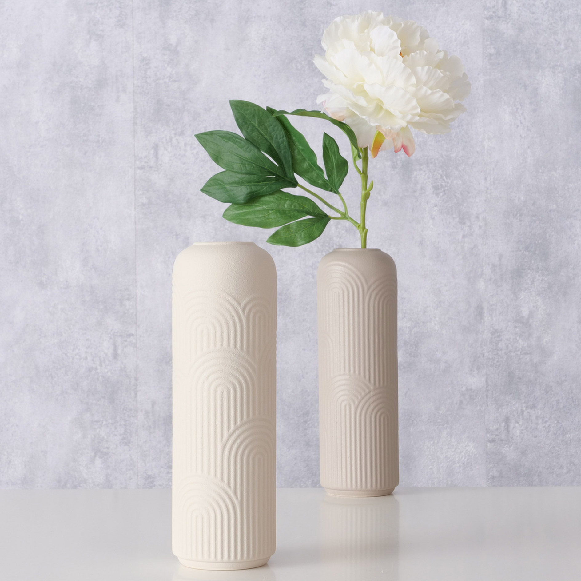 Vase - braun oder beige - sortiert - Steingut
