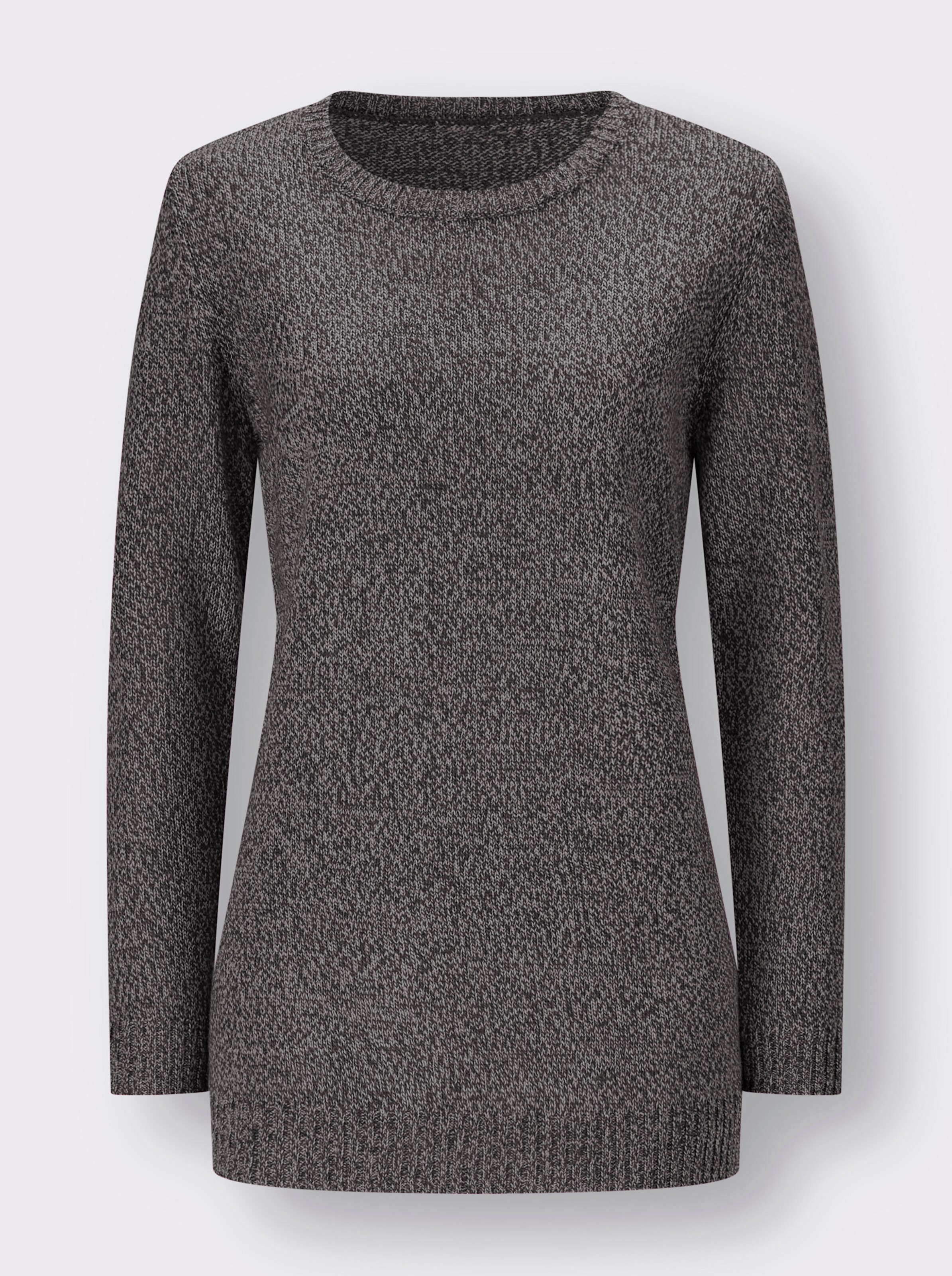 Longpullover aus Melange-Garn