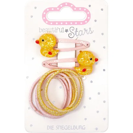 Die Spiegelburg Haarclip & Haargummi Ente - Beautiful Stars, 2-fach sortiert