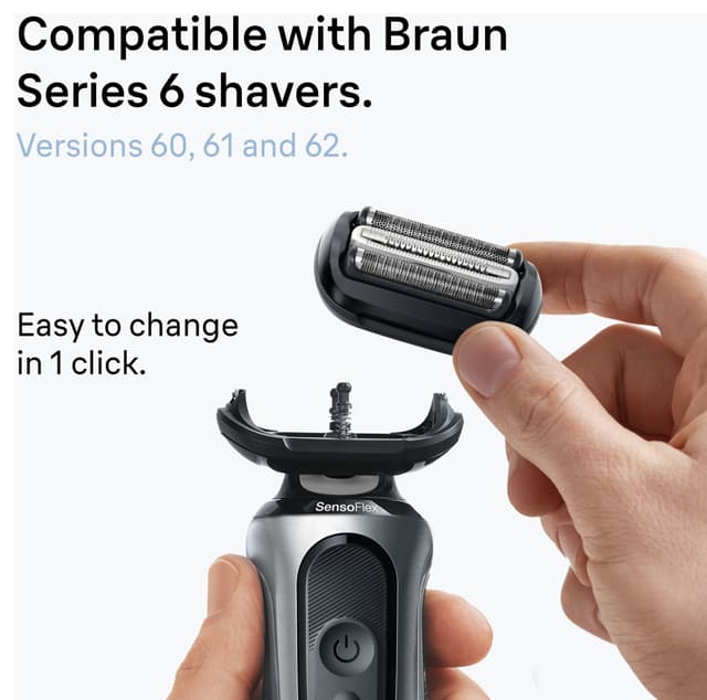 Braun 64B KeyPart barberhoved 053211 (sort)