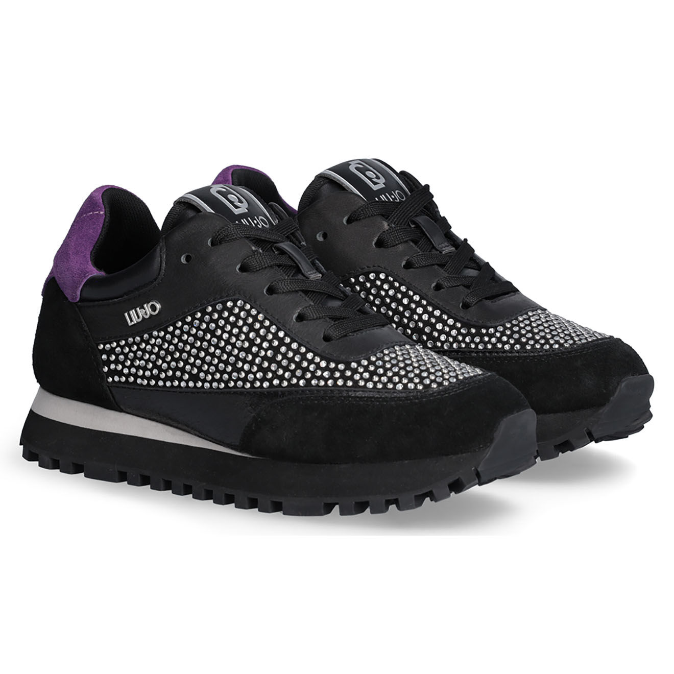 Liu-Jo Sneakers en Cuir Lila noir/violet