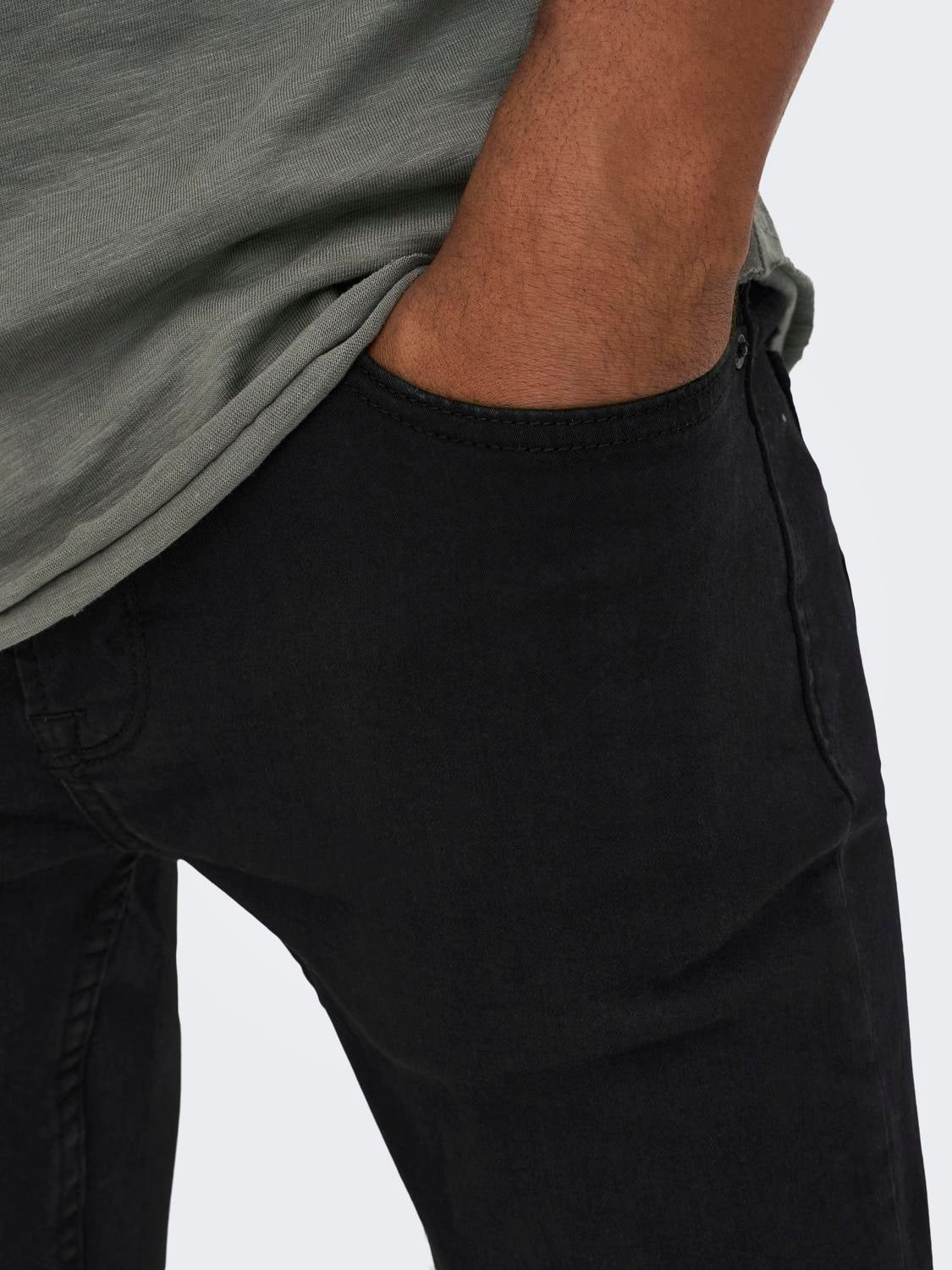 ONSLOOM Mid Rise Slim Fit Jeans Black Denim
