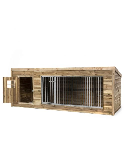 Voldux Hondenkennel Luna Xl - Hondenhok - 342x130x132 cm Bruin