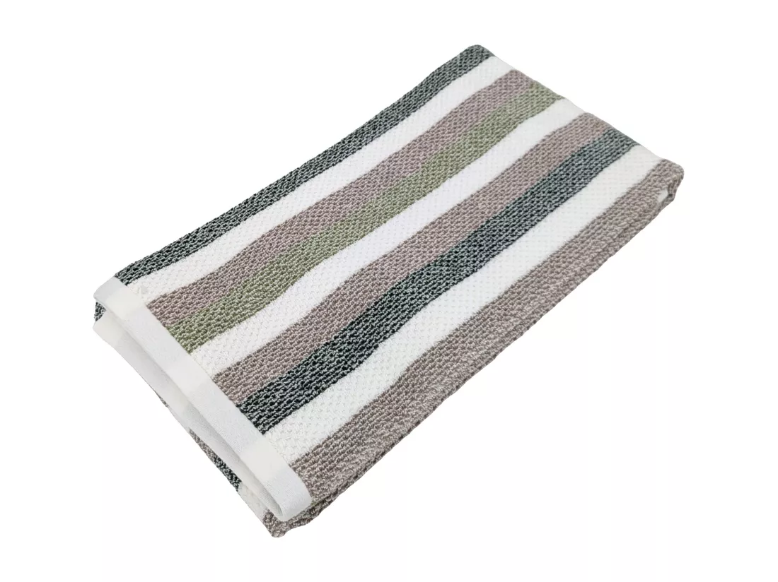 Drap de douche 70x140 cm pur coton collection VISTA blanc vert