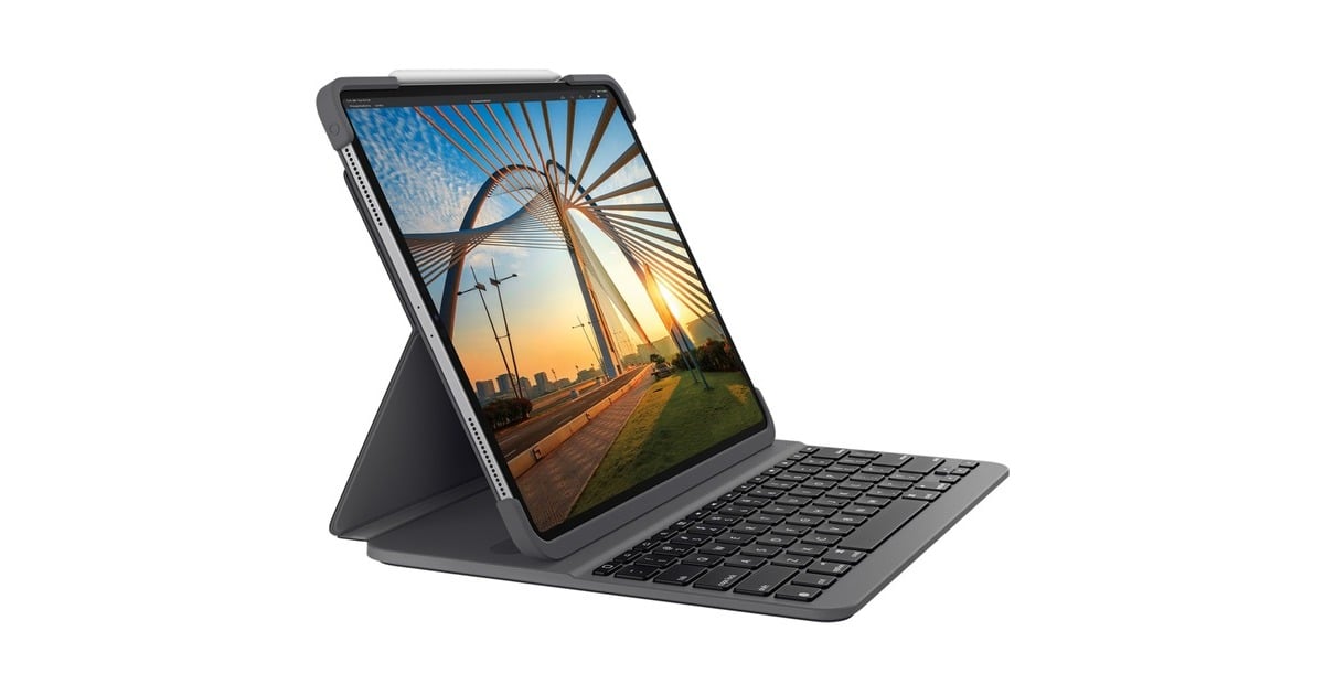 LogitechSlim Folio Pro for iPad Pro 11-inch (1st and 2nd gen) tablethoes  (Zwart, QWERTY - UK layout)