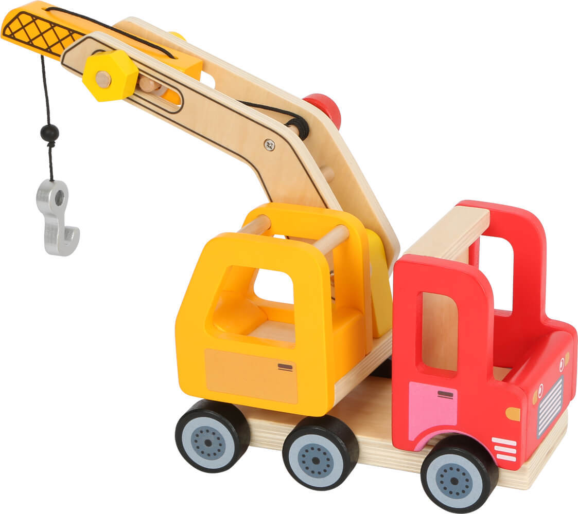 Baustellenfahrzeug KRANWAGEN aus Holz