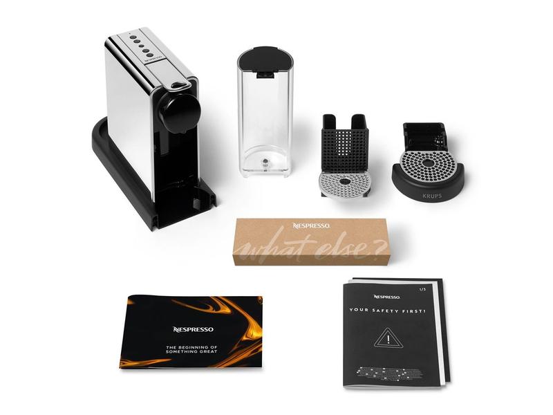 Krups Kaffeemaschine Nespresso CitiZ Platinum Schwarz/Titan Elegante Nespressomaschine
