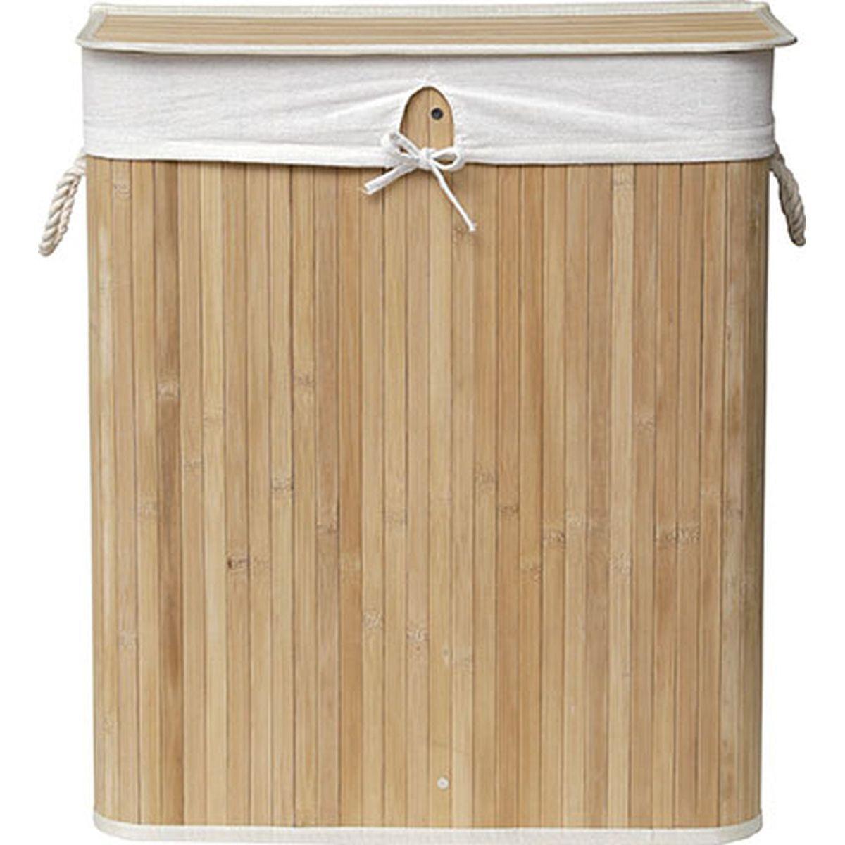 PANIERE A LINGE RECTANGULAIRE PLIABLE DOUBLE COMPARTIMENT BA