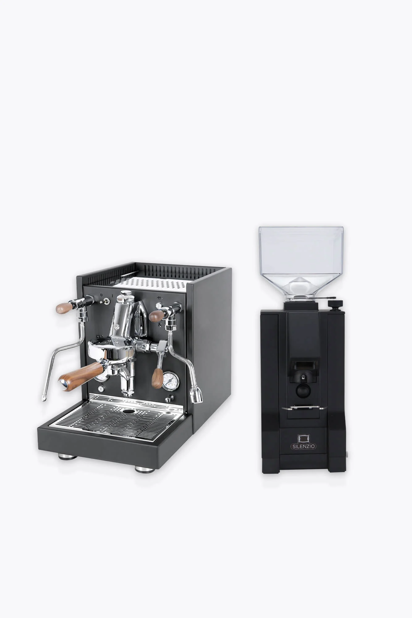Quick Mill Naz 0981EP Schwarz/Holz + Eureka Mignon Silenzio 15BL Schwarz im Set