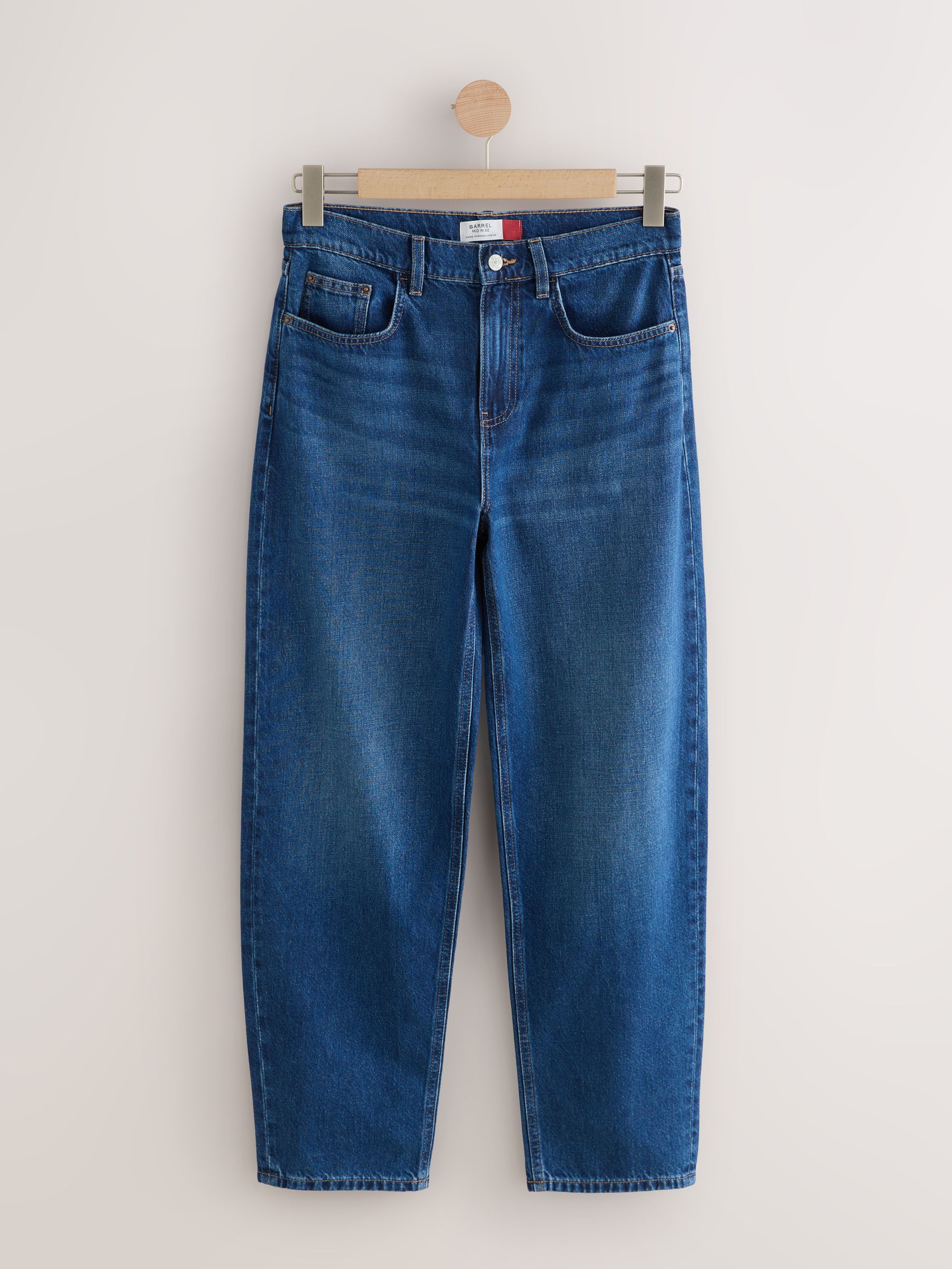 Denim donkerblauw - Jeans met ruime rechte pijpen