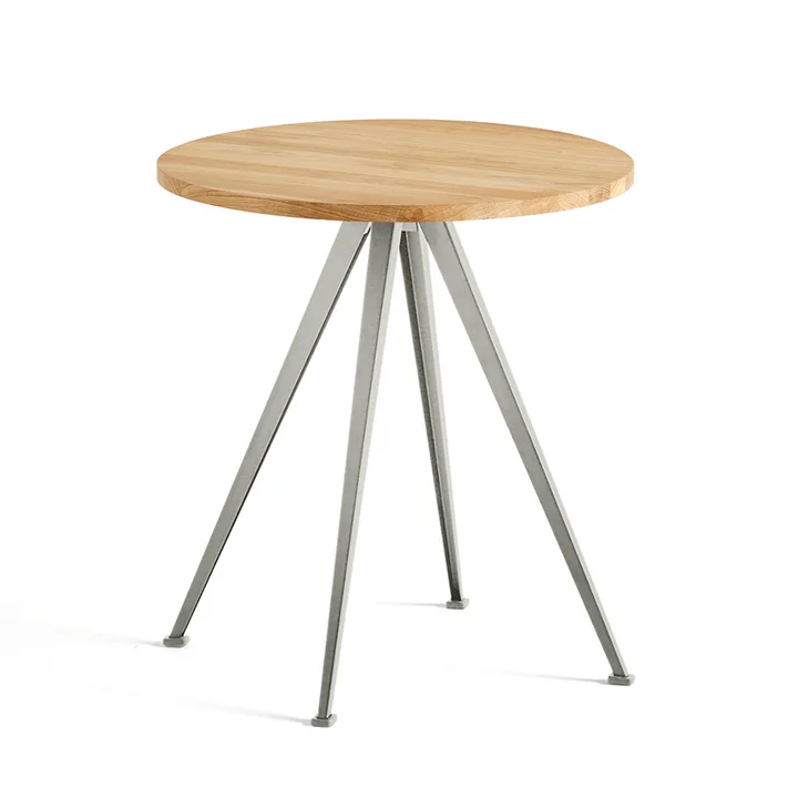 HAY - Pyramid Bistrotisch 21, Ø 70 cm, Eiche geölt / beige