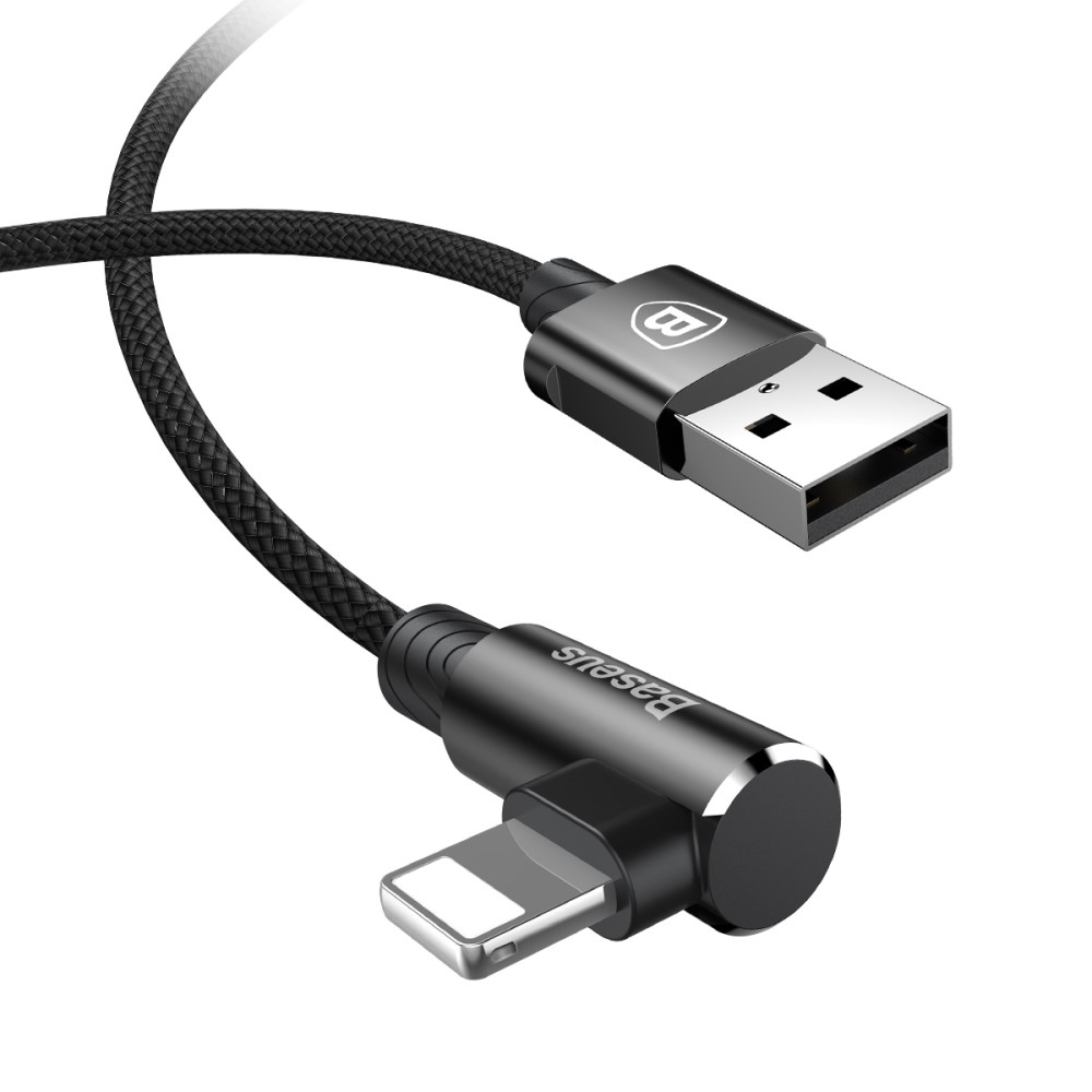 (2m) Elbow Type Lightning Gaming USB 90 Grad Winkel Ladekabel Datenkabel - Schwarz