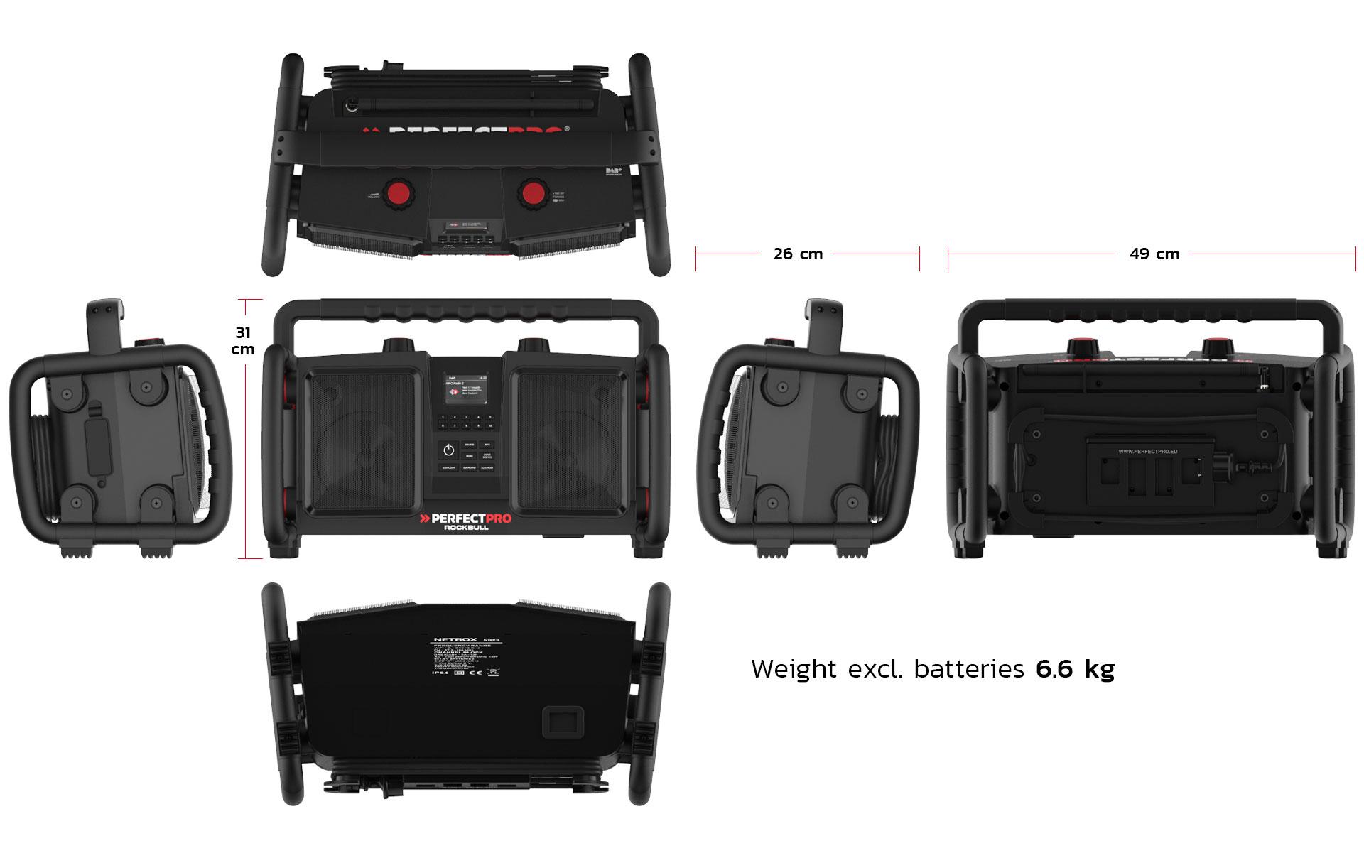 DAB+ Radio ROCKBULL Schwarz<br>Die mobile Hi-Fi-Stereoanlage