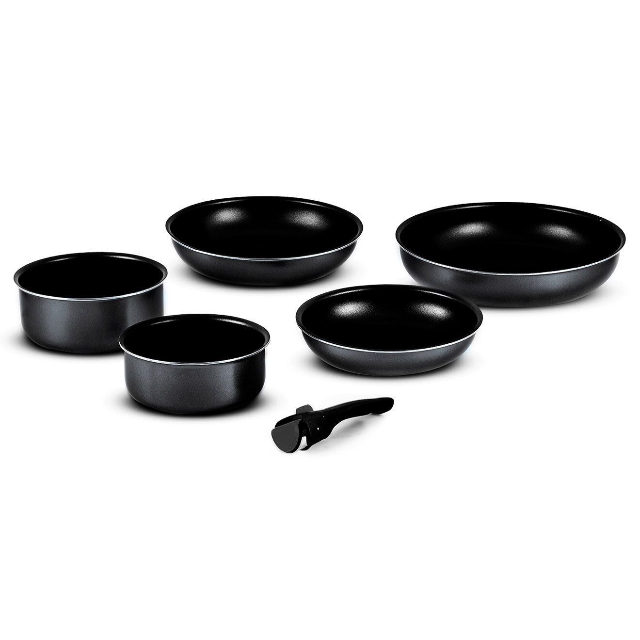 Kitchencook Batterie de cuisine noire - 6 pièces