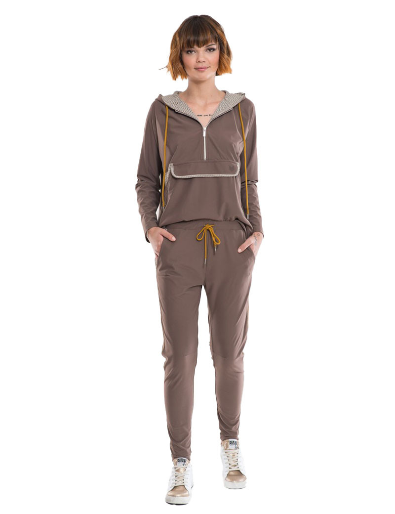HBT CHIC TRAVEL - SINBAD SWEAT CAPUCHE TAUPE