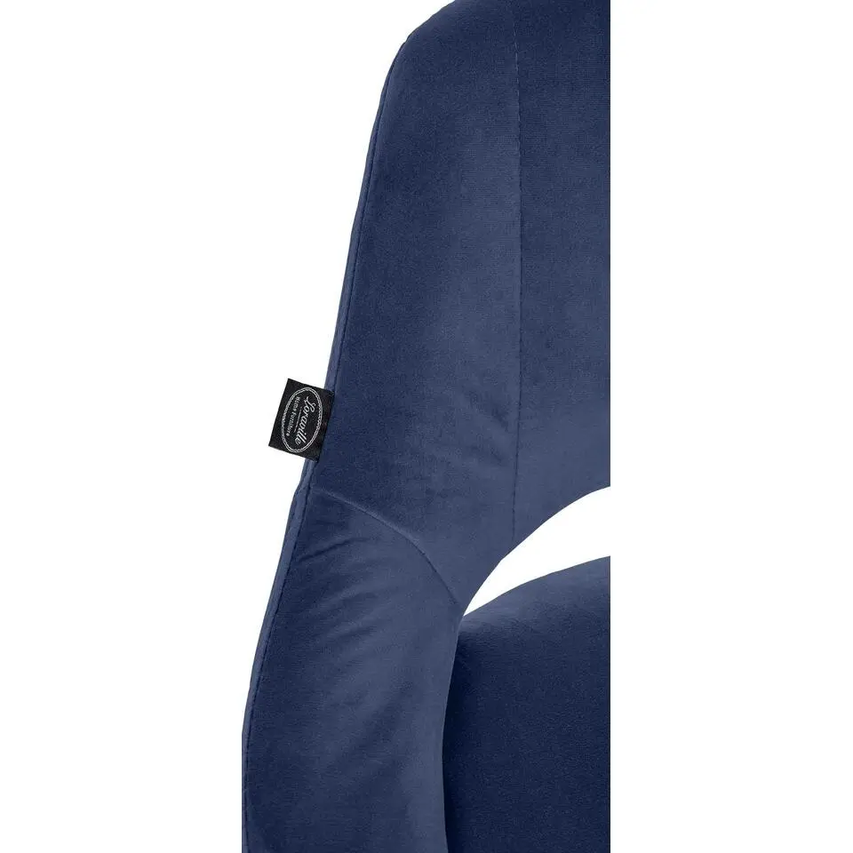 CLP Barkruk Milet zwart Frame - Fluweel - blauw