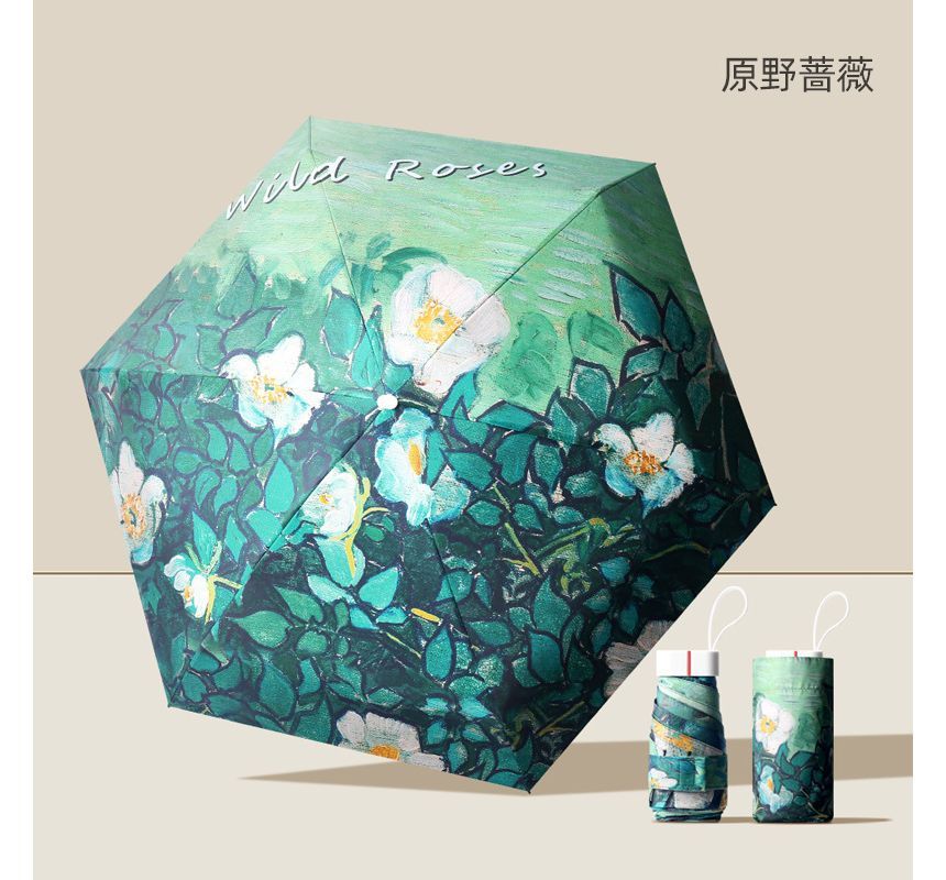 Fenmo - Compacte paraplu met bloemenprint