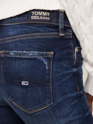 Calça jeans skinny Nora de cintura média com detalhes desgastados