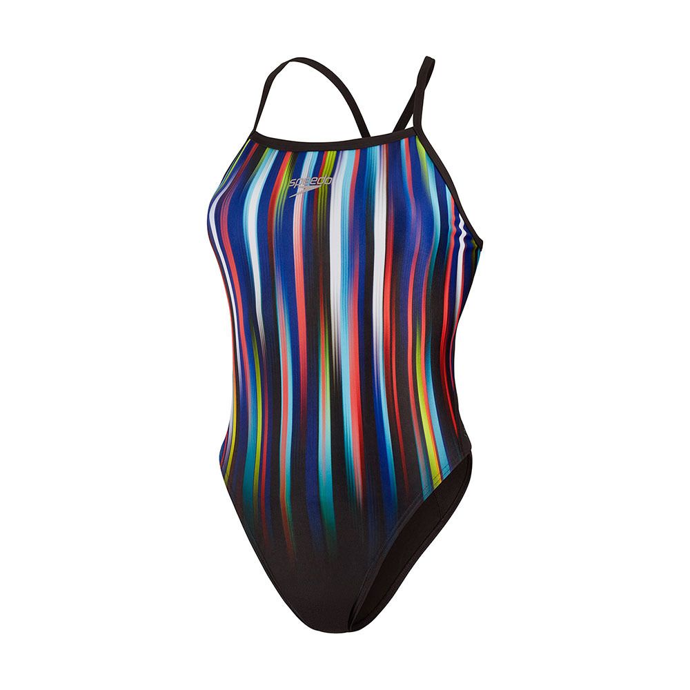 Speedo PLACEMENT DIGI TUMBACK - Maillot de bain 1 pièce Femme blue/black