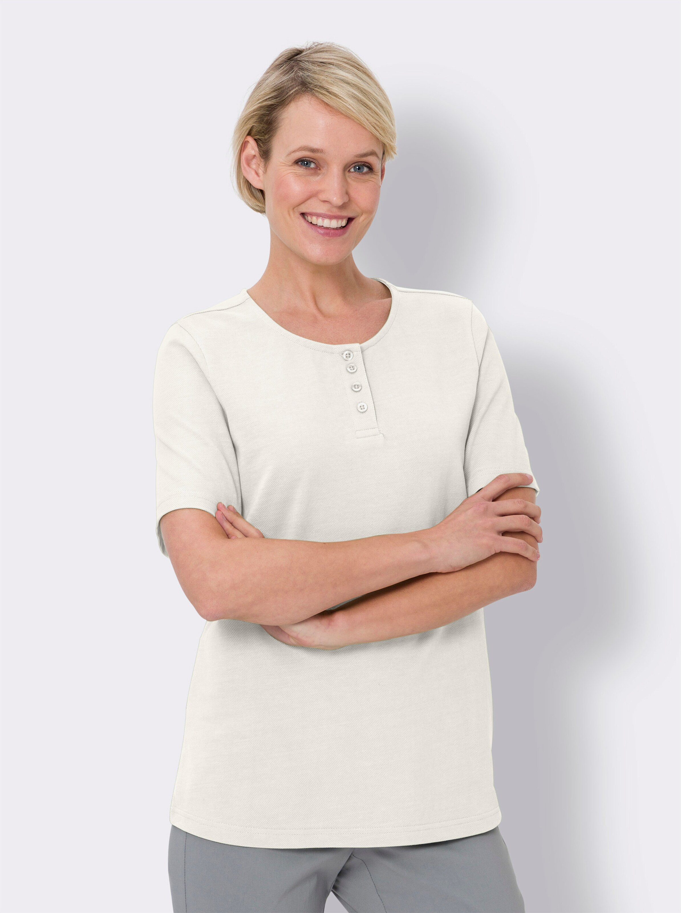 Kurzarmshirt in Pikee-Qualität