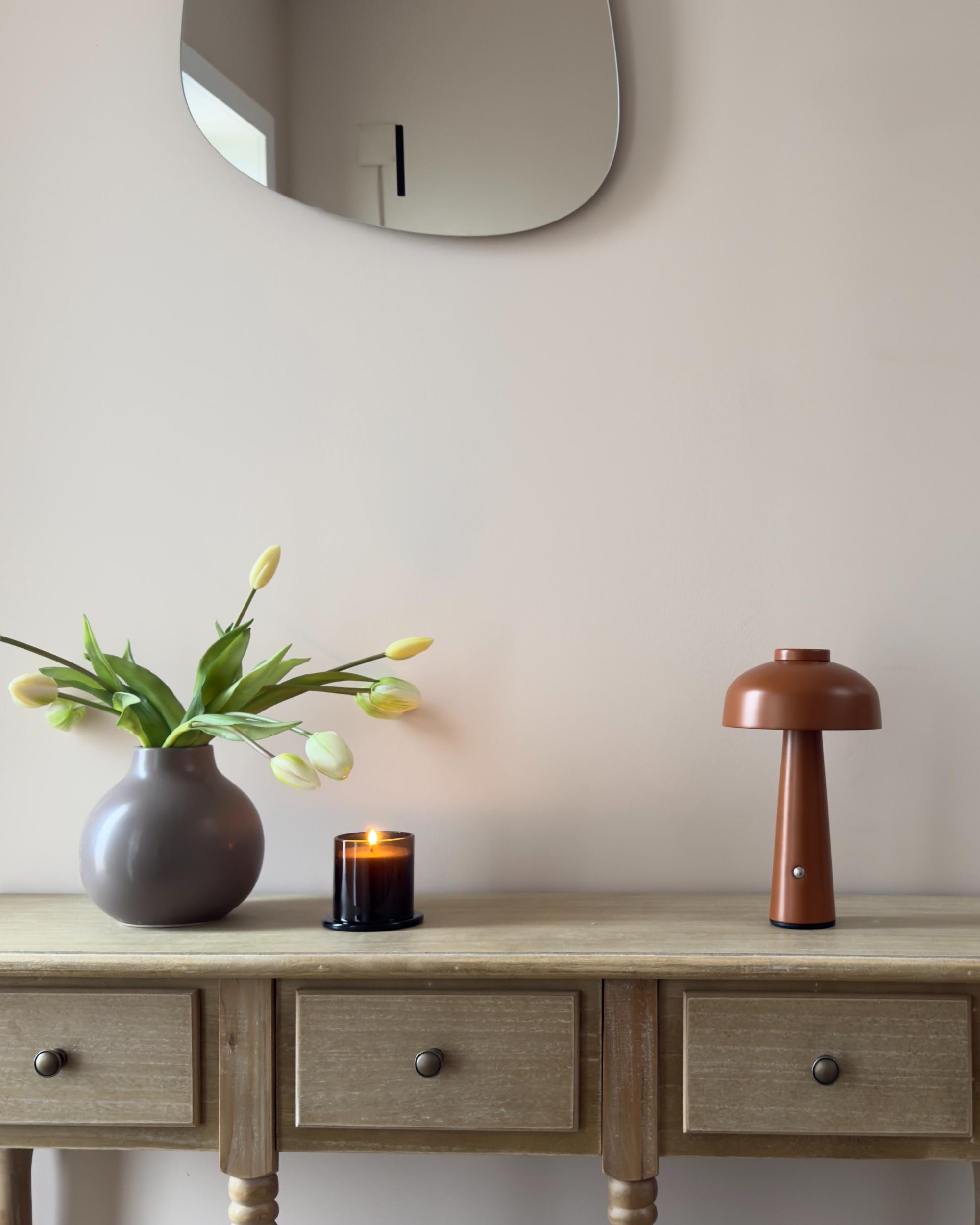 LED draadloze tafellamp AGUSAN met dimmer Metaal Bruin