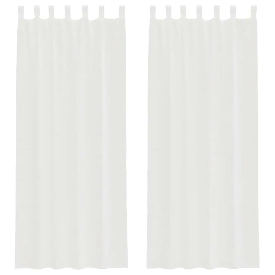 vidaXL Gordijnen van voile met lussen - Wit - 140x260 cm - Stof - 2 Stuks