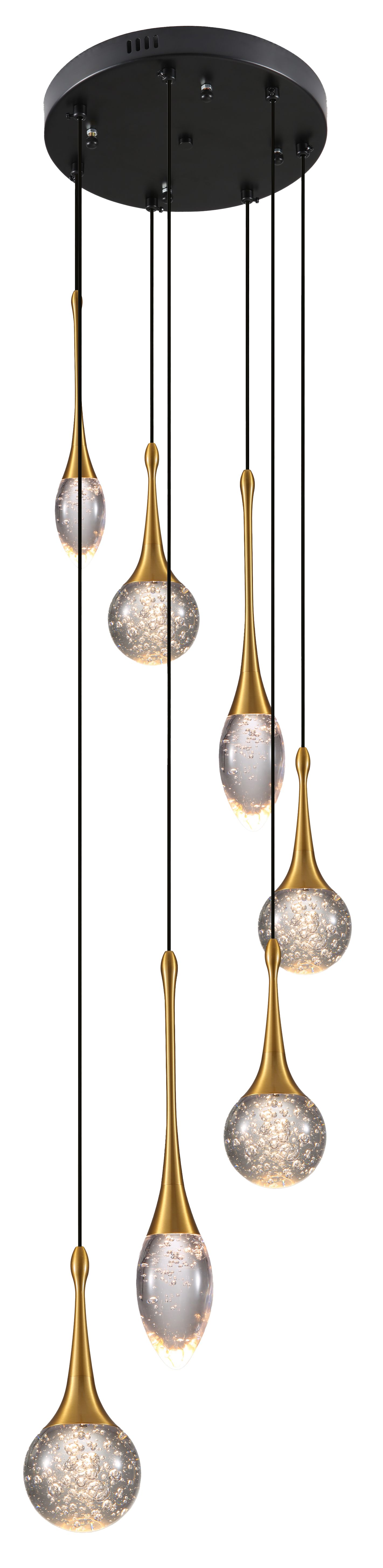 Hanglamp 7-lichts Goud Bolla ⌀30  x H180 cm