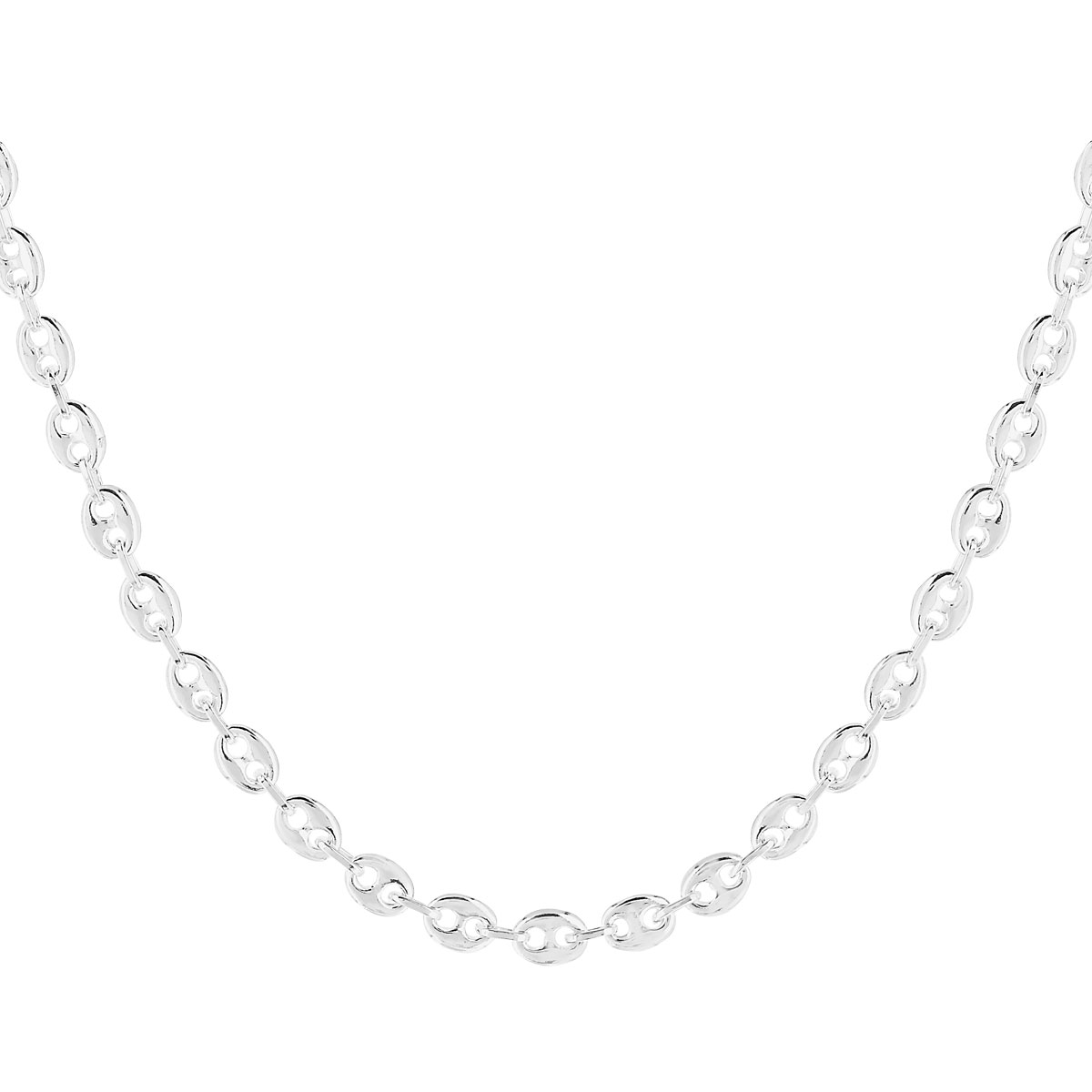 Collier argent 925 maille grain de café 45 cm