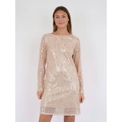 Neo Noir Maline Sequins Kjole, Rose Gold, 40