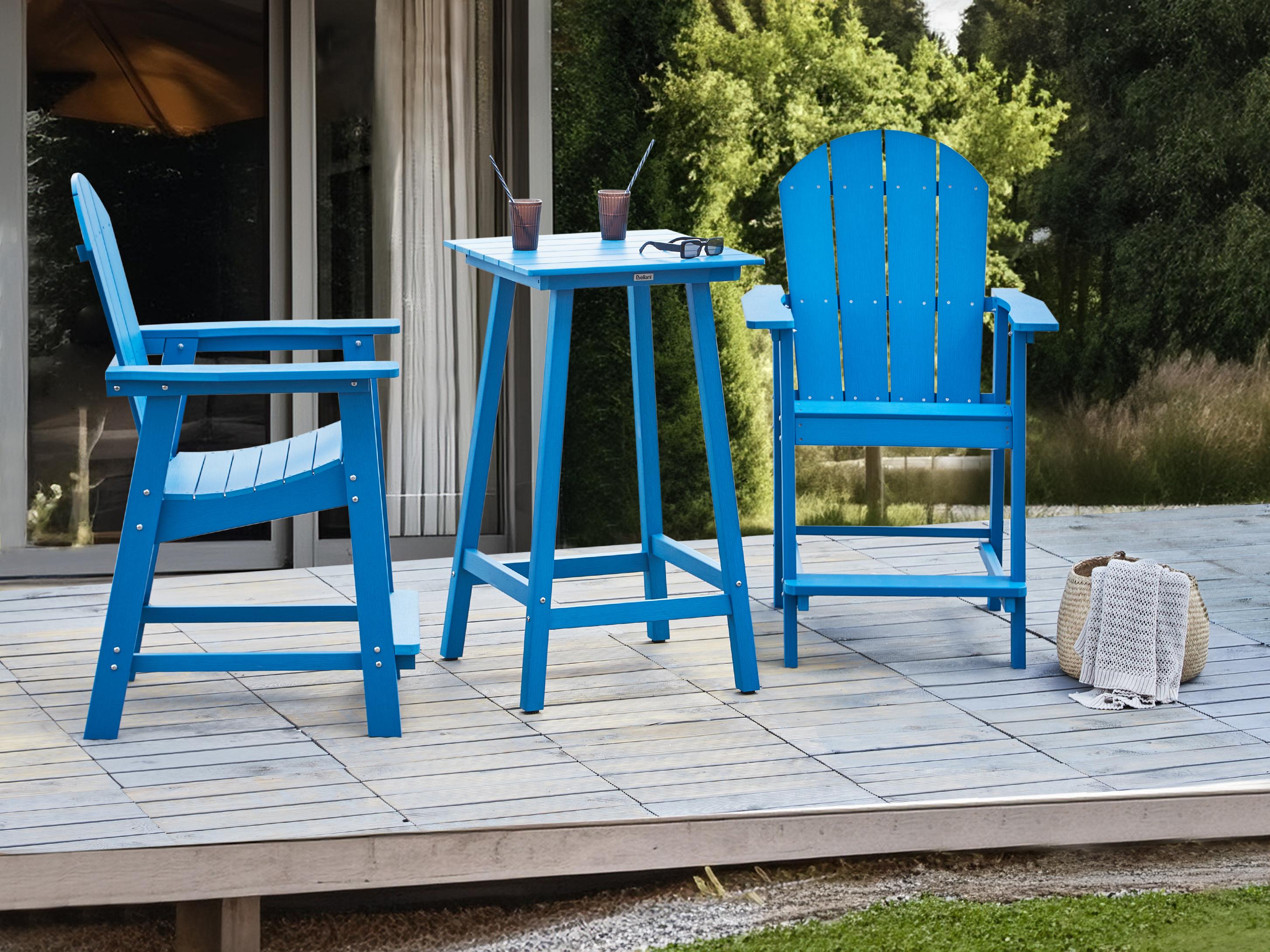Tuin bartafel ADIRONDACK 60 cm 59 cm Synthetisch materiaal Blauw