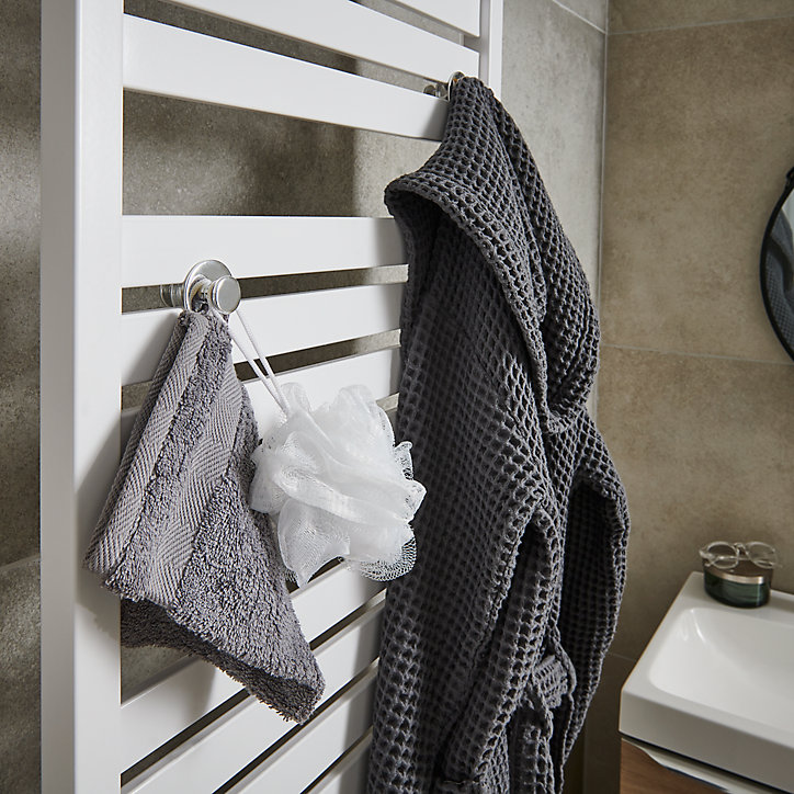 Patère GoodHome Muromi chromées pour sèche-serviette, lot de 2