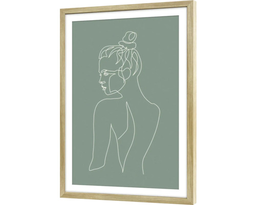 Ingelijste foto Abstracte Vrouw groen 40x60 cm