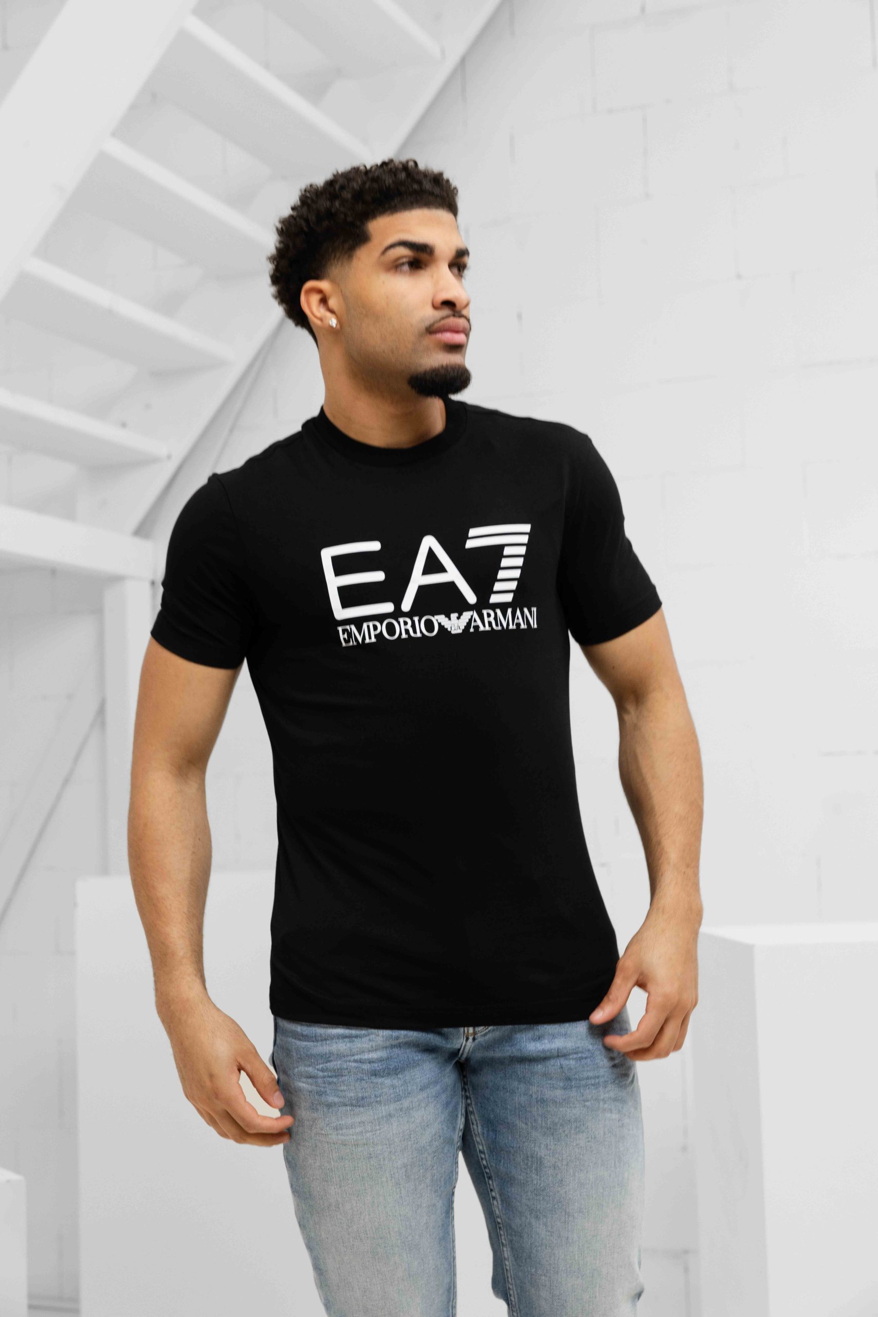 EA7 Emporio Armani 7M001412 T-Shirt Heren Zwart
