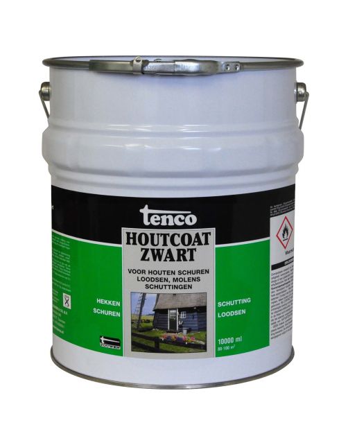 Tenco Houtcoat - Houtveredeling - 10 l Zwart Dekkend