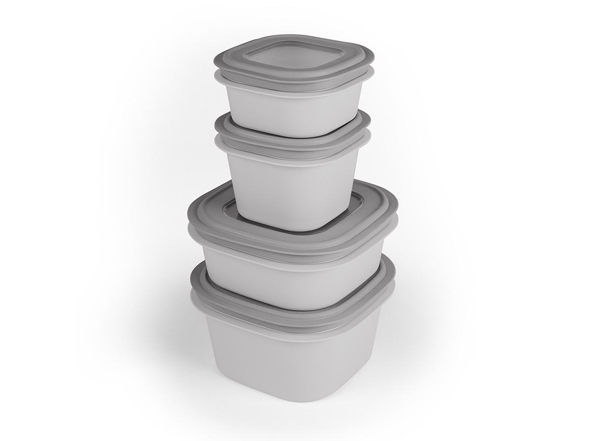 Sunware sigma home 4 stuks vershoudbakjes - grijs