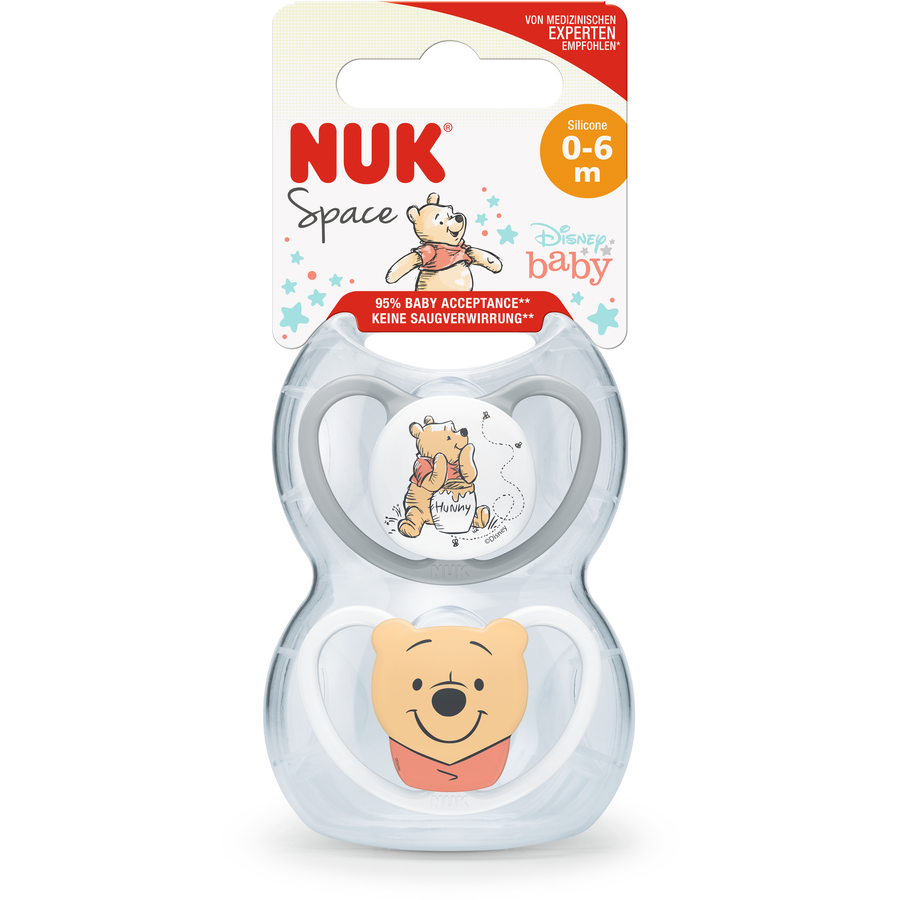 NUK Schnuller Space  Winnie The Pooh  Gr.1 im Viererpack