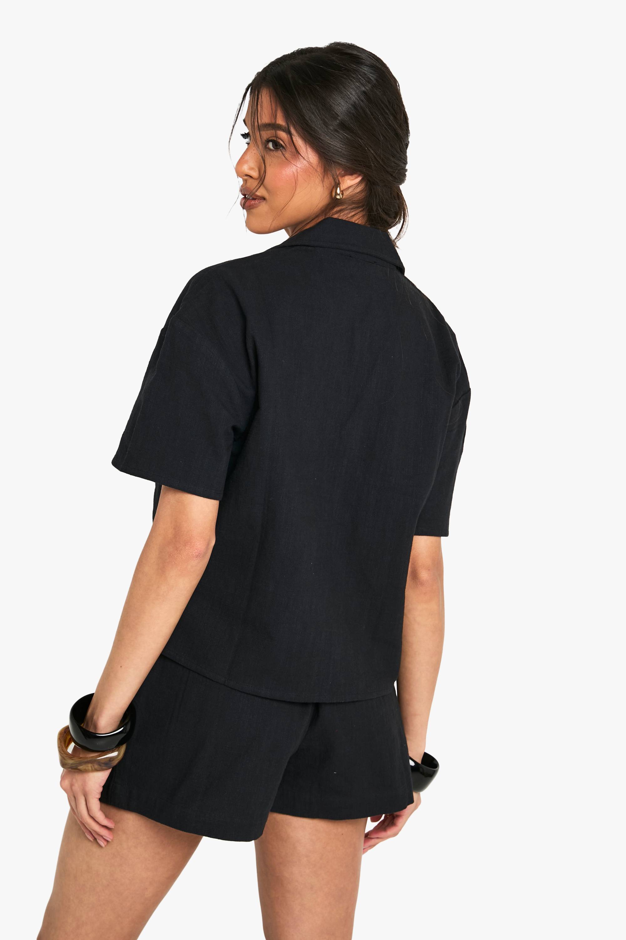 boohoo Shorts à cordon look lin