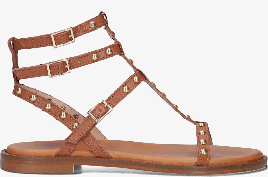 cognac stefano lauran platte sandalen 24202