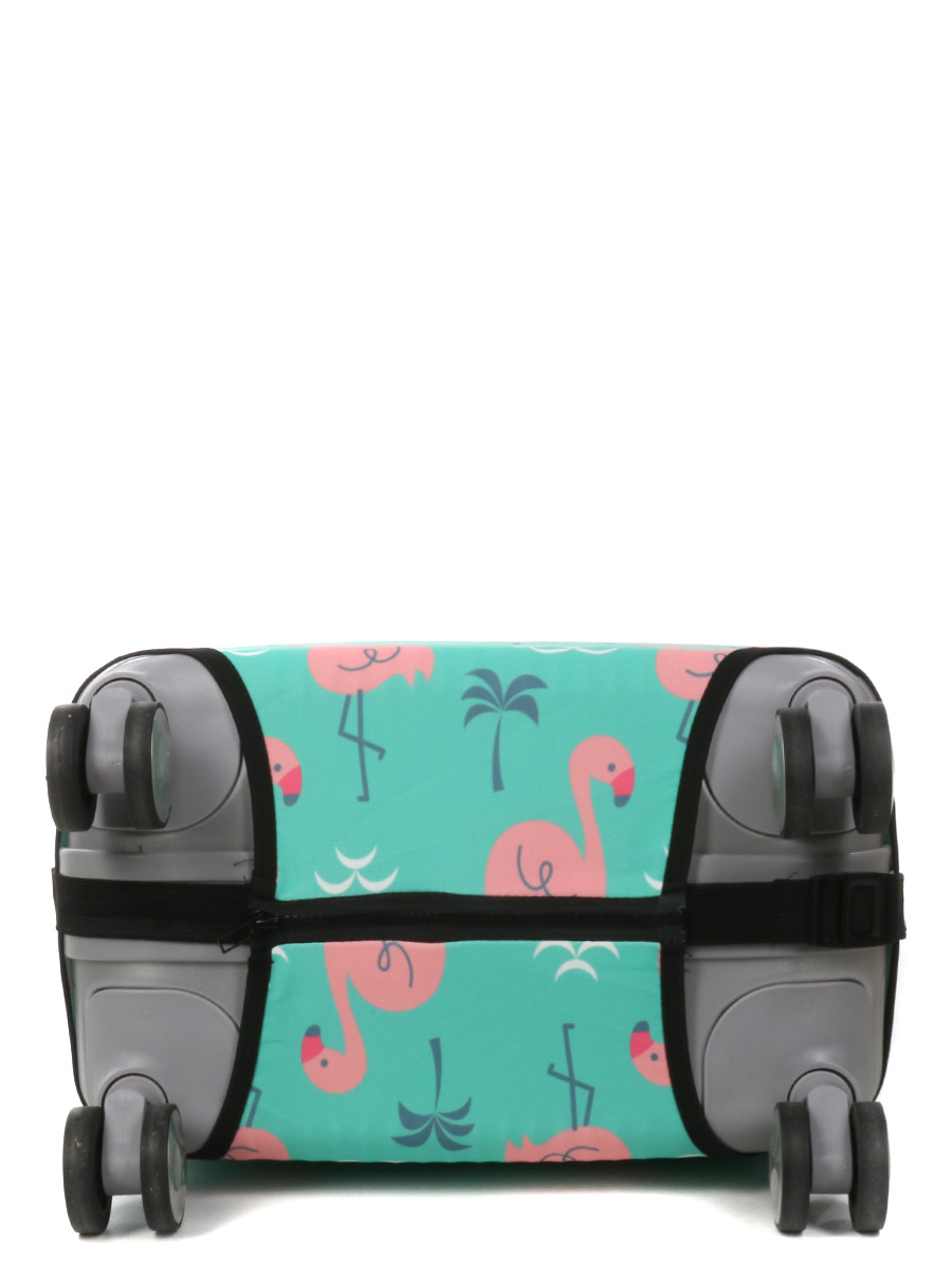 Housse de valise Periea Green with Pink Flamingos S