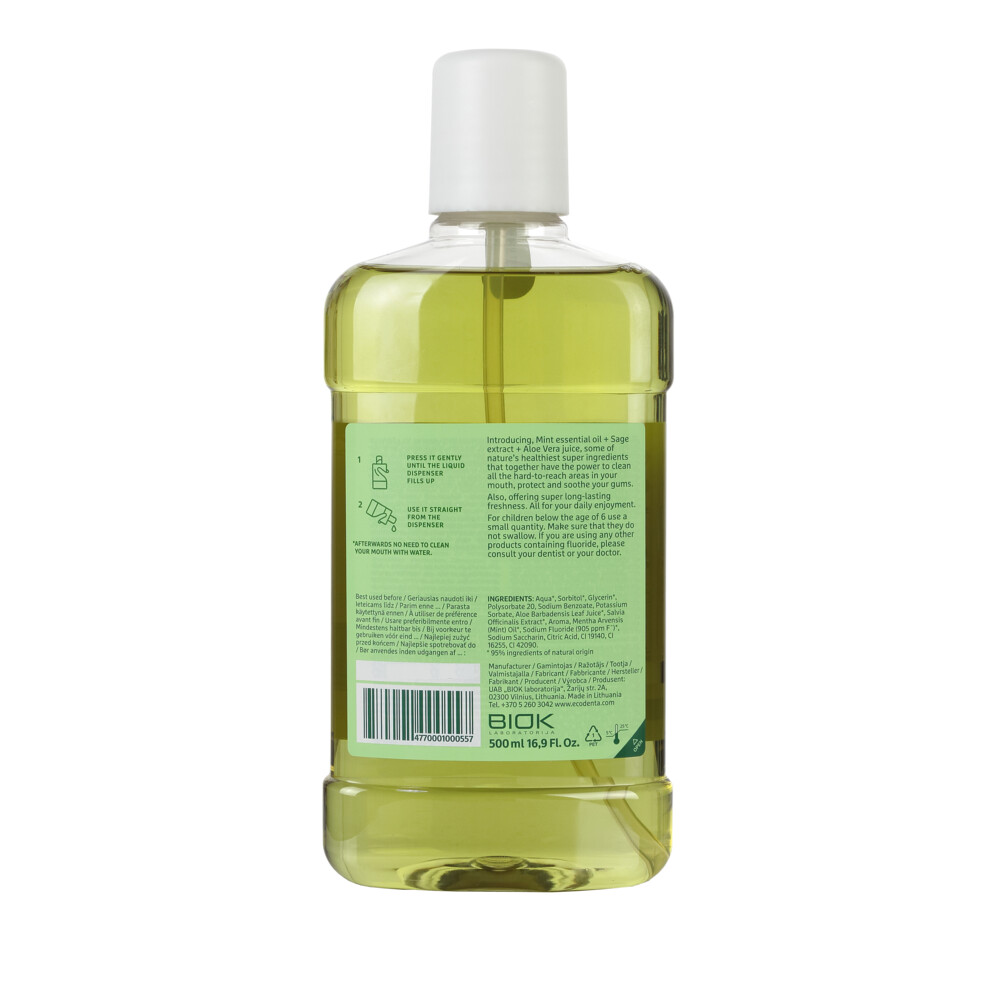 Ecodenta Mondwater Multifunctional Salie Aloë Vera & Muntolie500 ml