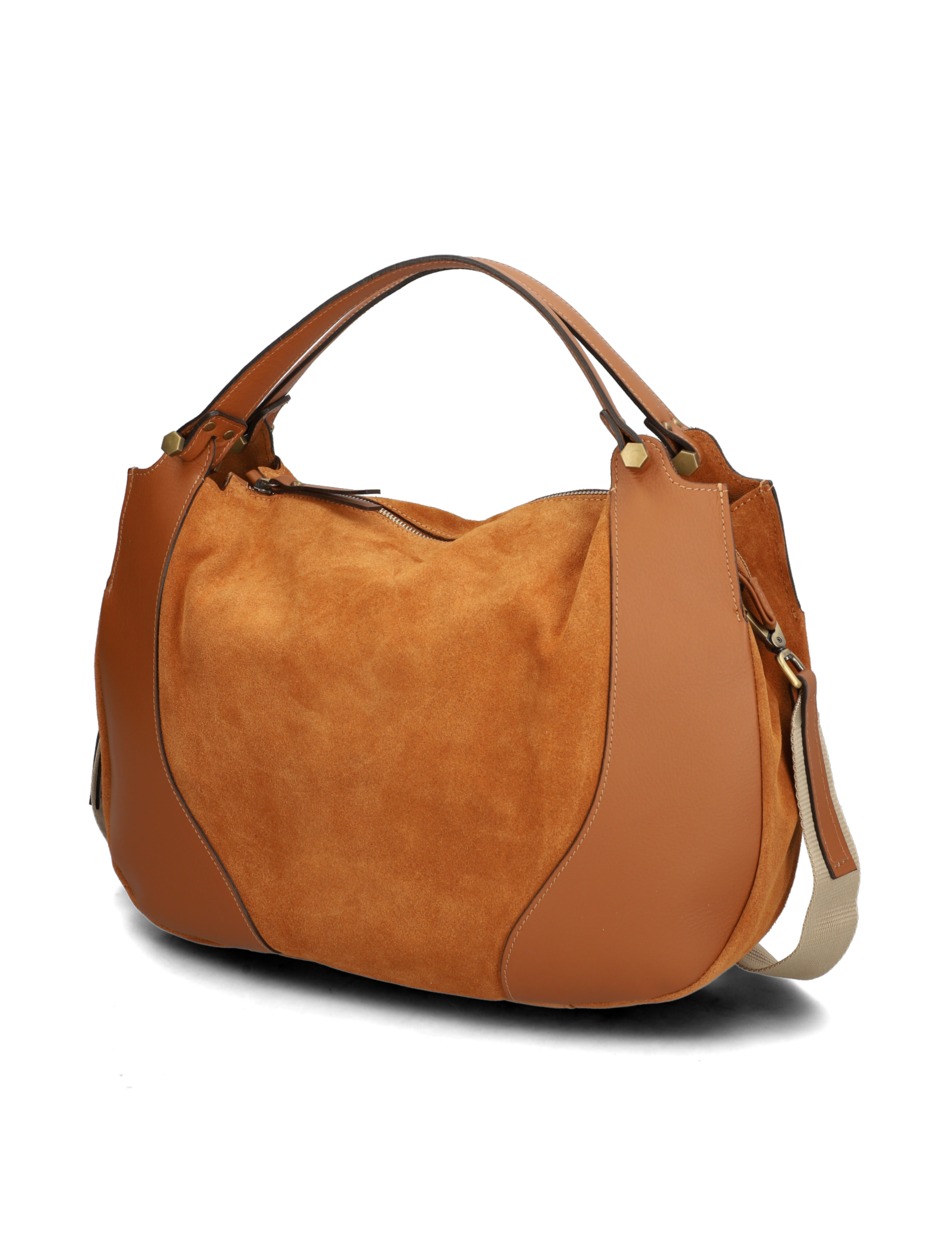 Lederkombination Hobo Bag