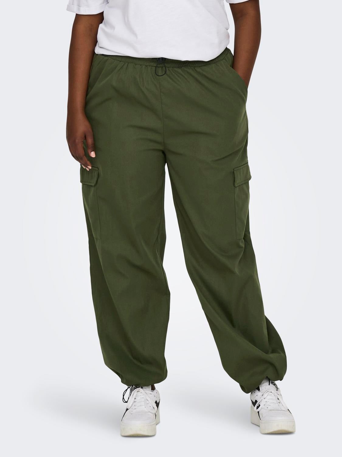 CARCASHI Mittlere Taille Normal geschnitten Cargo-Hose Rifle Green