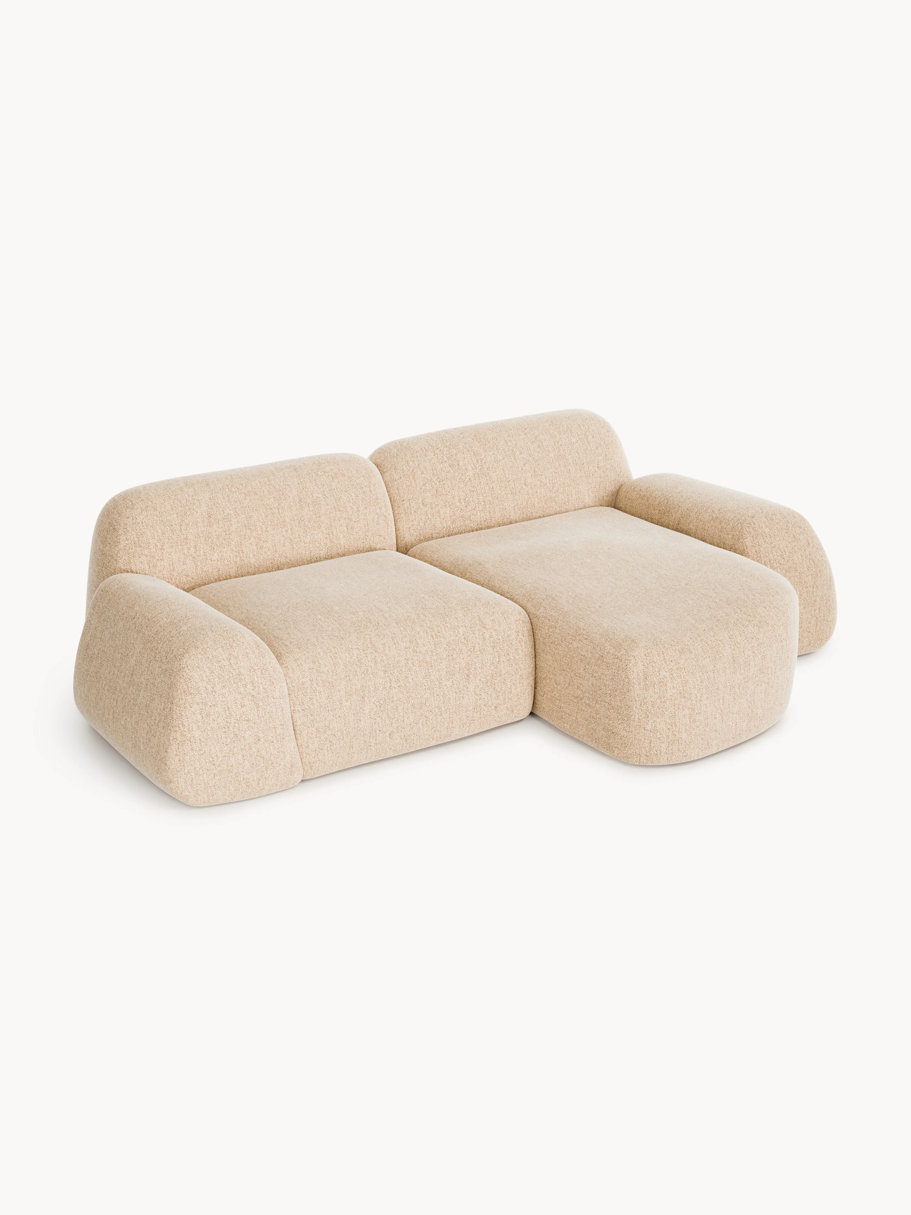Modulaire bouclé hoekbank Wolke (3-zits)