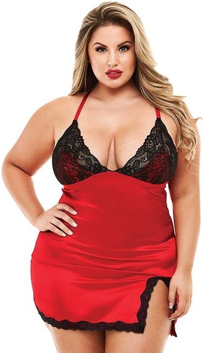 2 PC Lace & Satin Chemise
