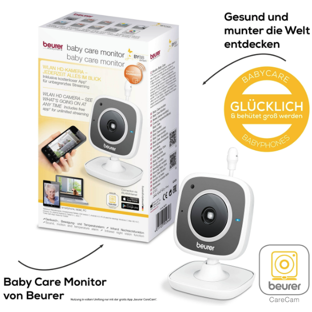Baby Care Monitor BY 88 Smart Babyphone WLAN Kamera mit App Steuerung (95264) - Weiss