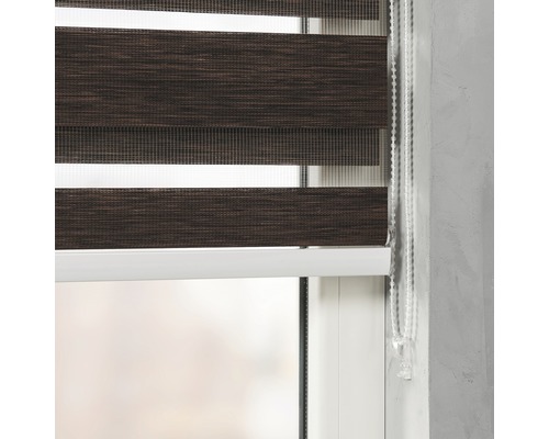 Soluna dubbel rolgordijn D-R8 met cassette, structuurbruin, 60x175 cm