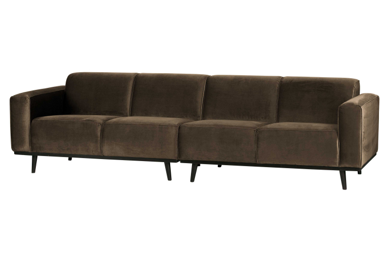 WOOOD Statement bank 4-zits 280cm, velvet warm groen
