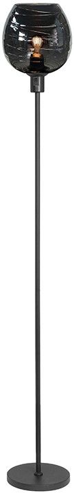 Vloerlamp Zwart Rookglas Fantasy ⌀20  x H128 cm